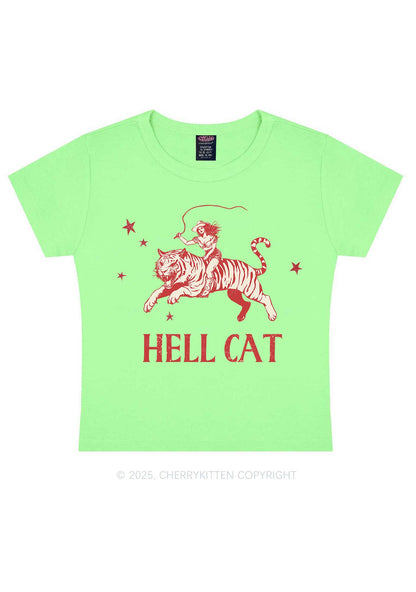 Cowgirl Hell Cat Y2K Baby Tee Cherrykitten