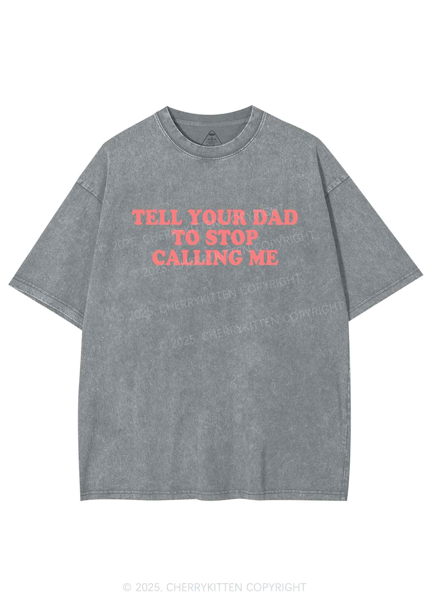 Dad Stop Calling Me Y2K Washed Tee Cherrykitten