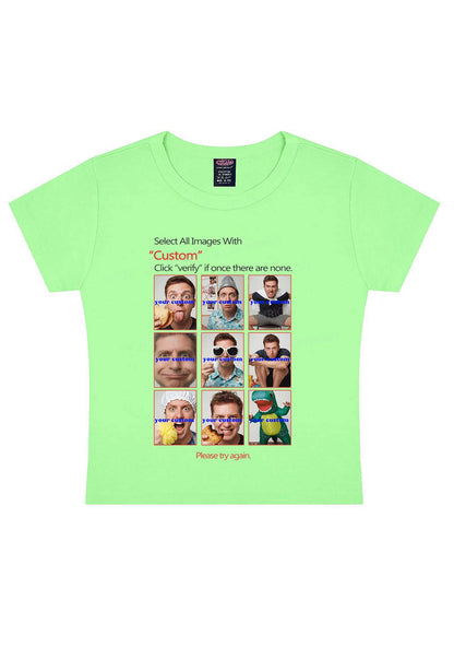 Custom Photo Verification Code Y2K Baby Tee Cherrykitten