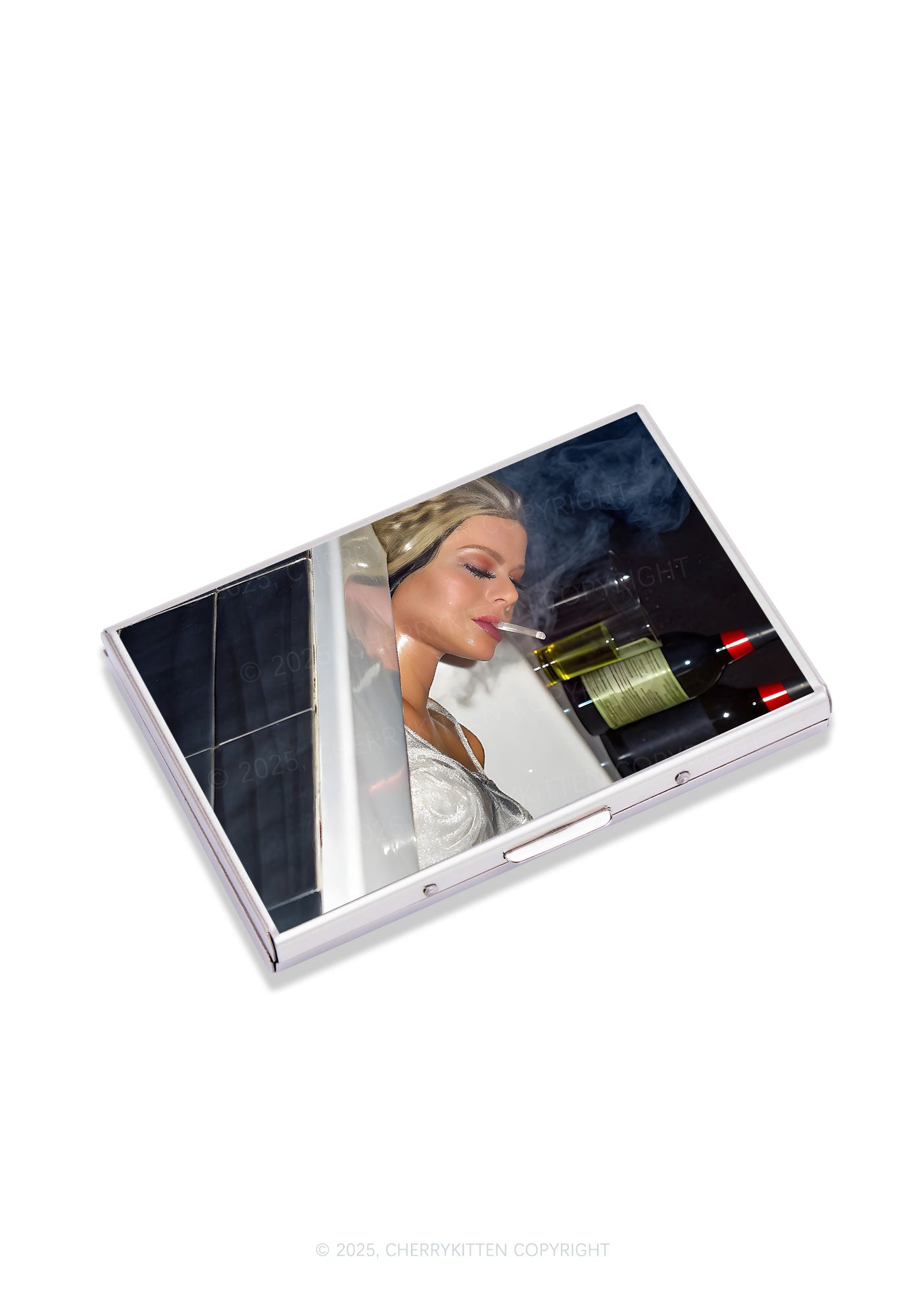 Smoking Woman Y2K Mirror Cigarette Case Cherrykitten
