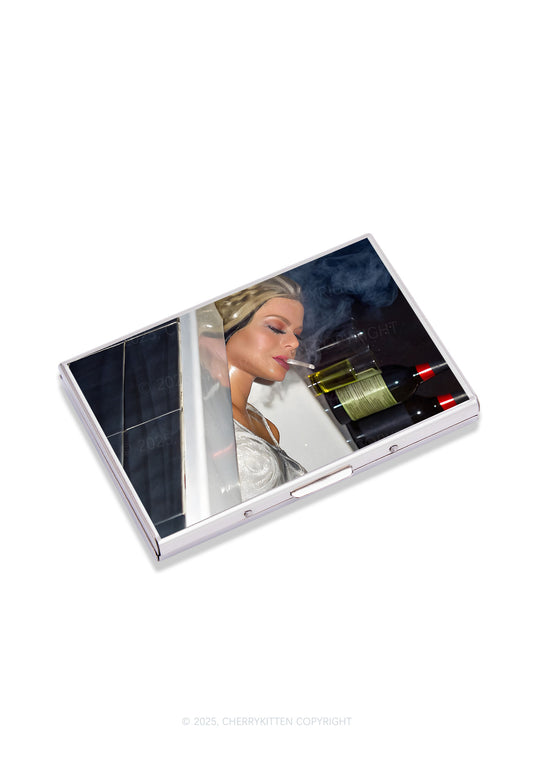 Smoking Woman Y2K Mirror Cigarette Case Cherrykitten