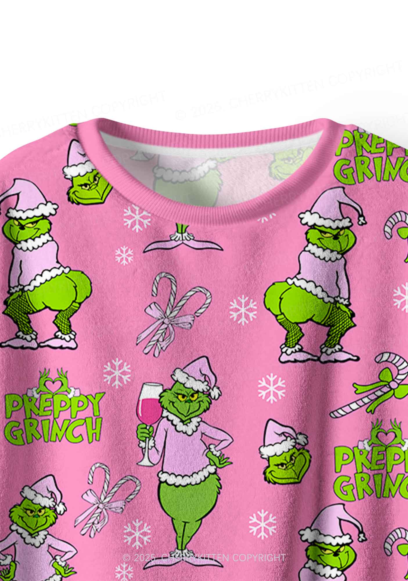 Christmas Preppy Guy Y2K Fleece Long Sleeve Pajama Set Cherrykitten