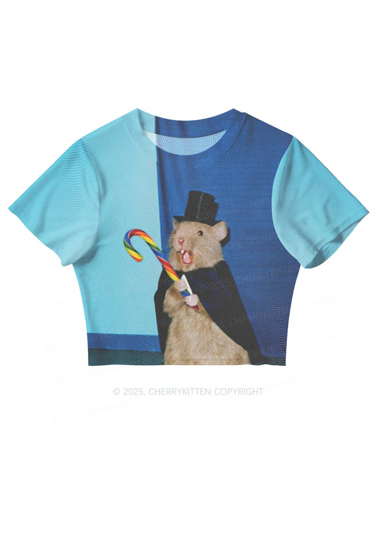 Gentleman Ratz Y2K Mesh Crop Top Cherrykitten