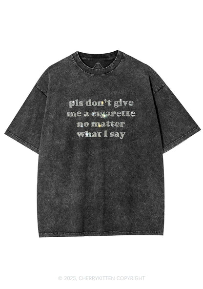 Rhinestone Dont Give Me Cigarette Y2K Shirts Washed Tee Cherrykitten