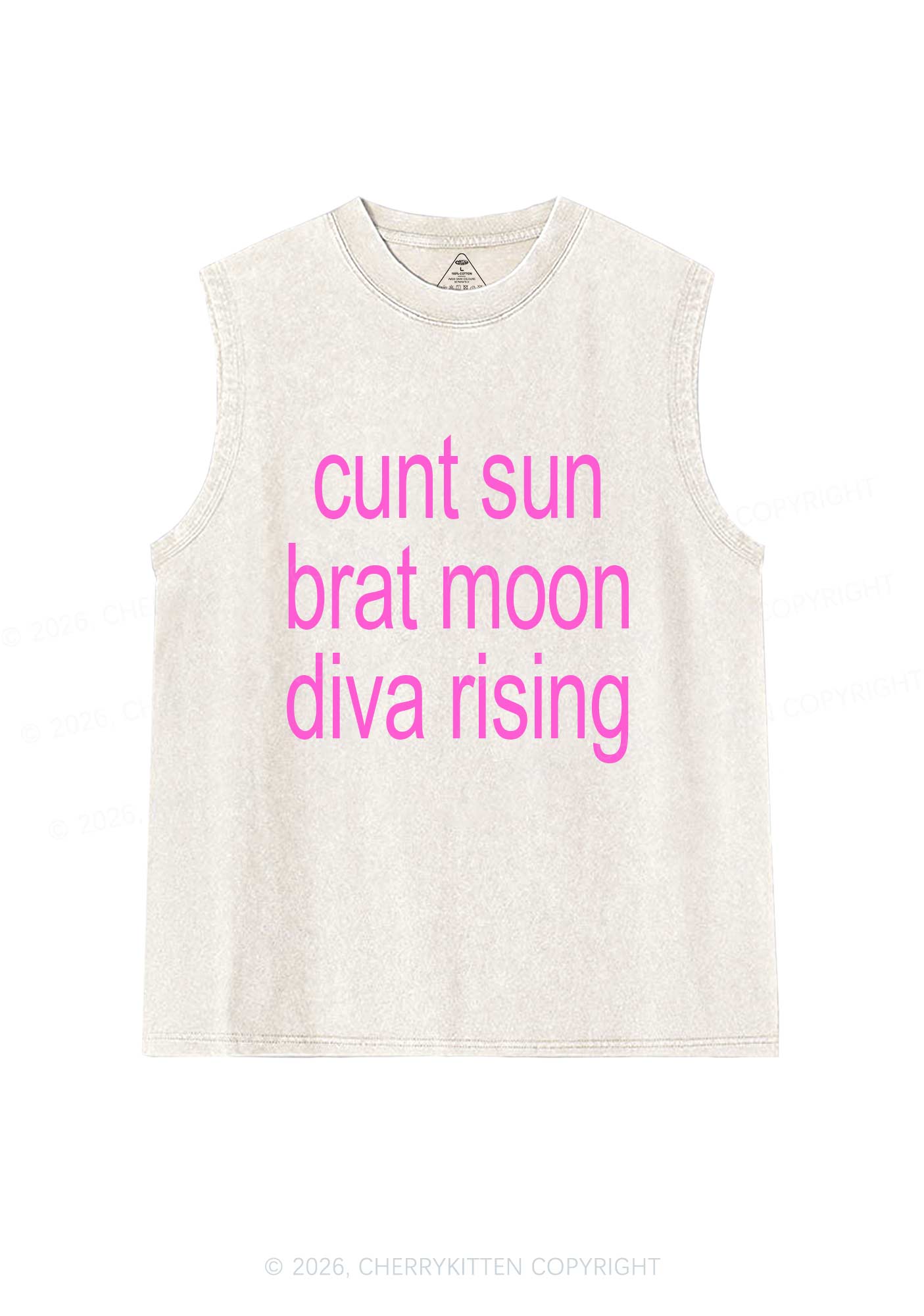 Cxxt Sun Brat Moon Diva Rising Y2K Washed Muscle Tank Cherrykitten
