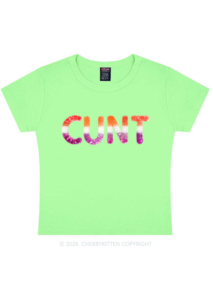 Lesbian Candy Cxxt Pride Y2K Baby Tee Cherrykitten