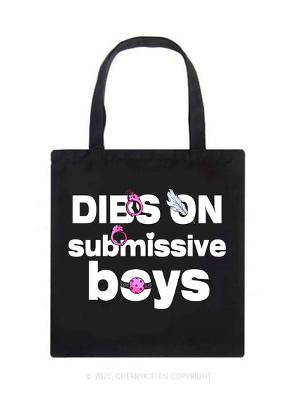 Dibs On S Boys Y2K Canvas Tote Bag Cherrykitten