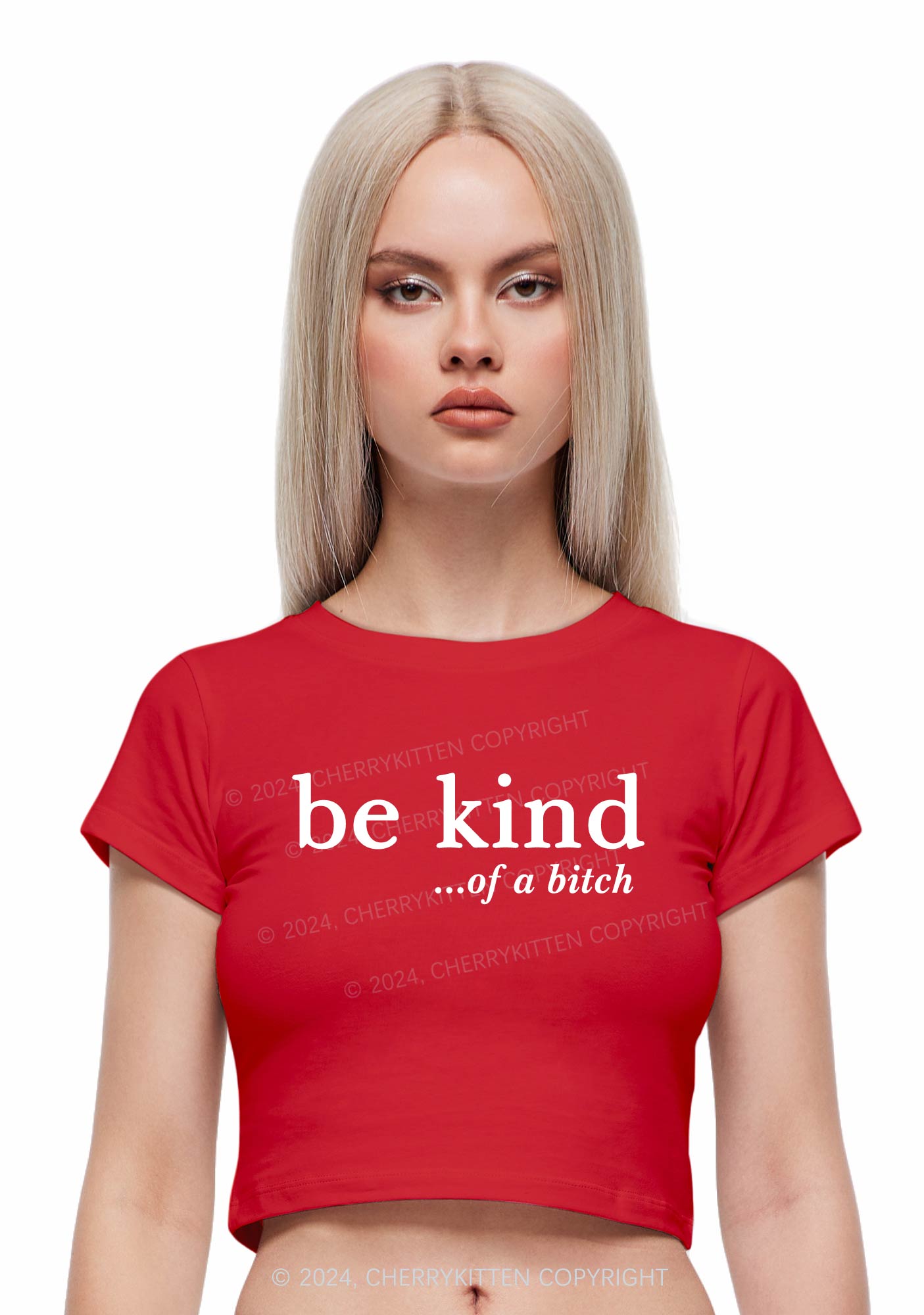 Be Kind Of A Bxxch Y2K Baby Tee Cherrykitten