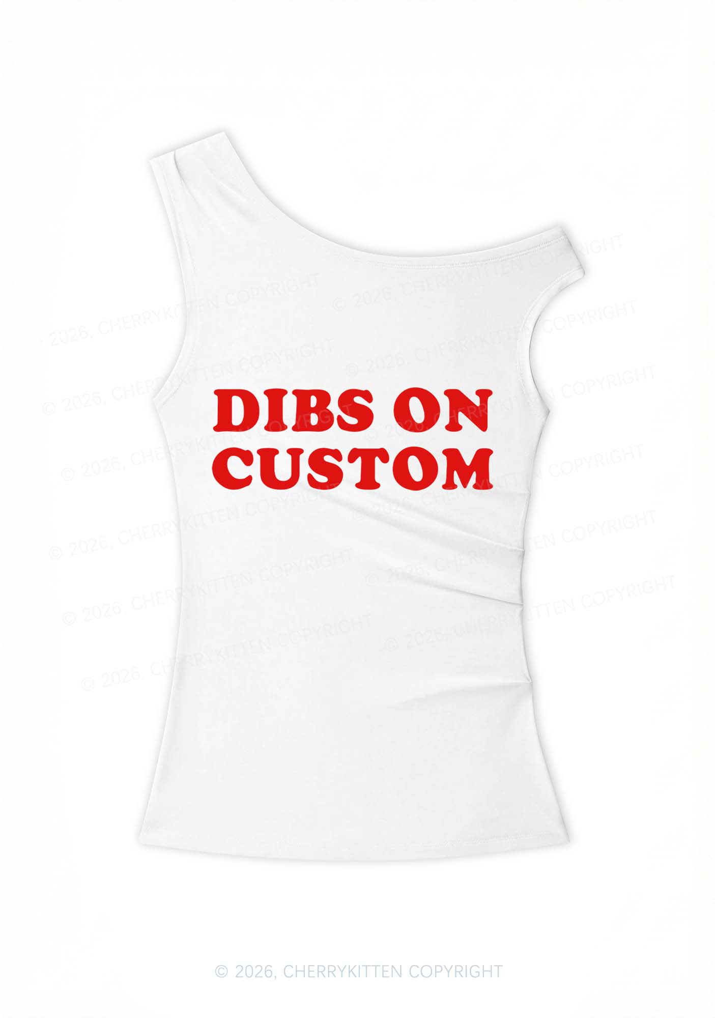 Dibs On Custom Y2K Off Shoulder Tank Top Cherrykitten