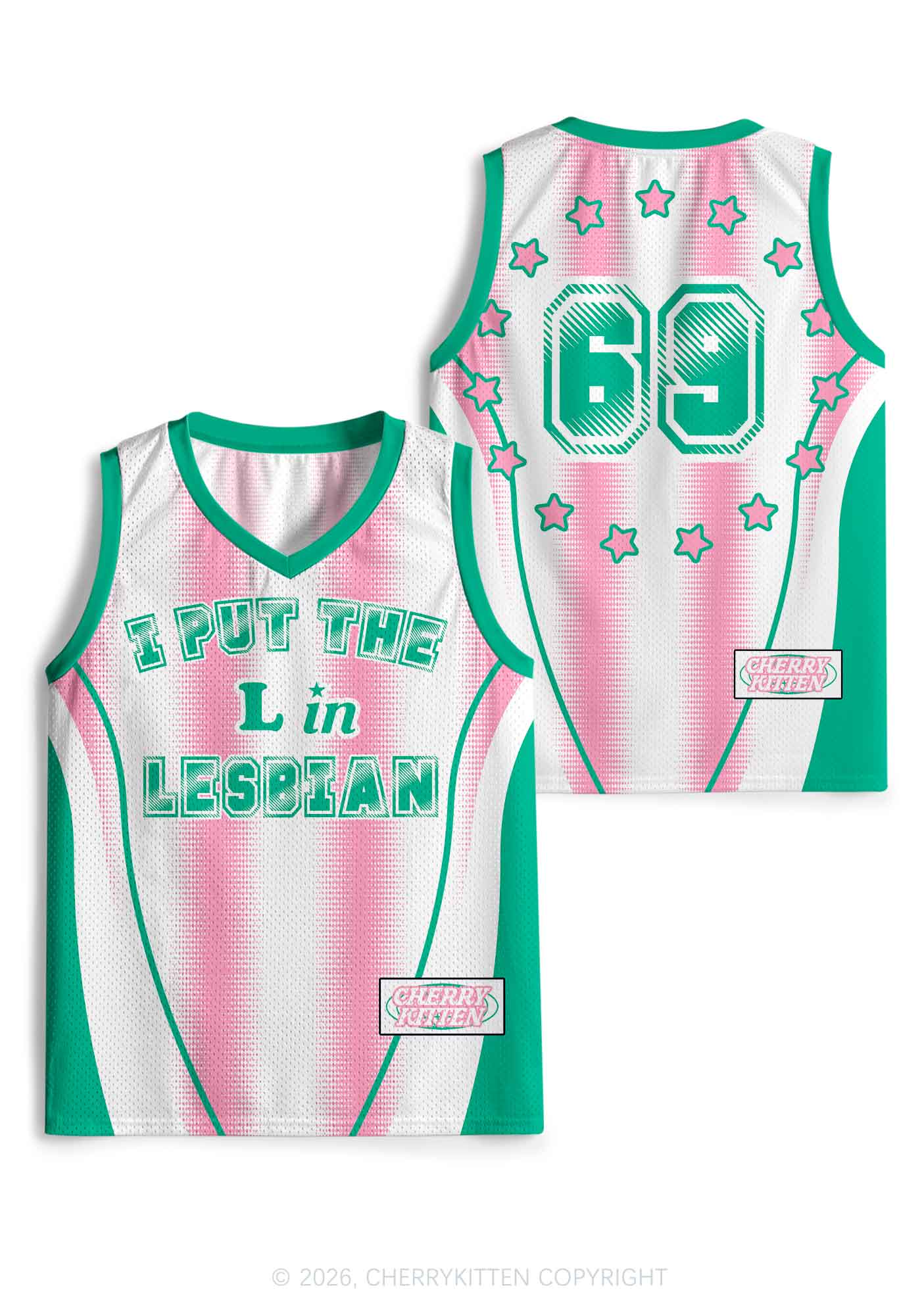 Put L In Lesbian Pride Y2K Sport Jersey Tank Cherrykitten