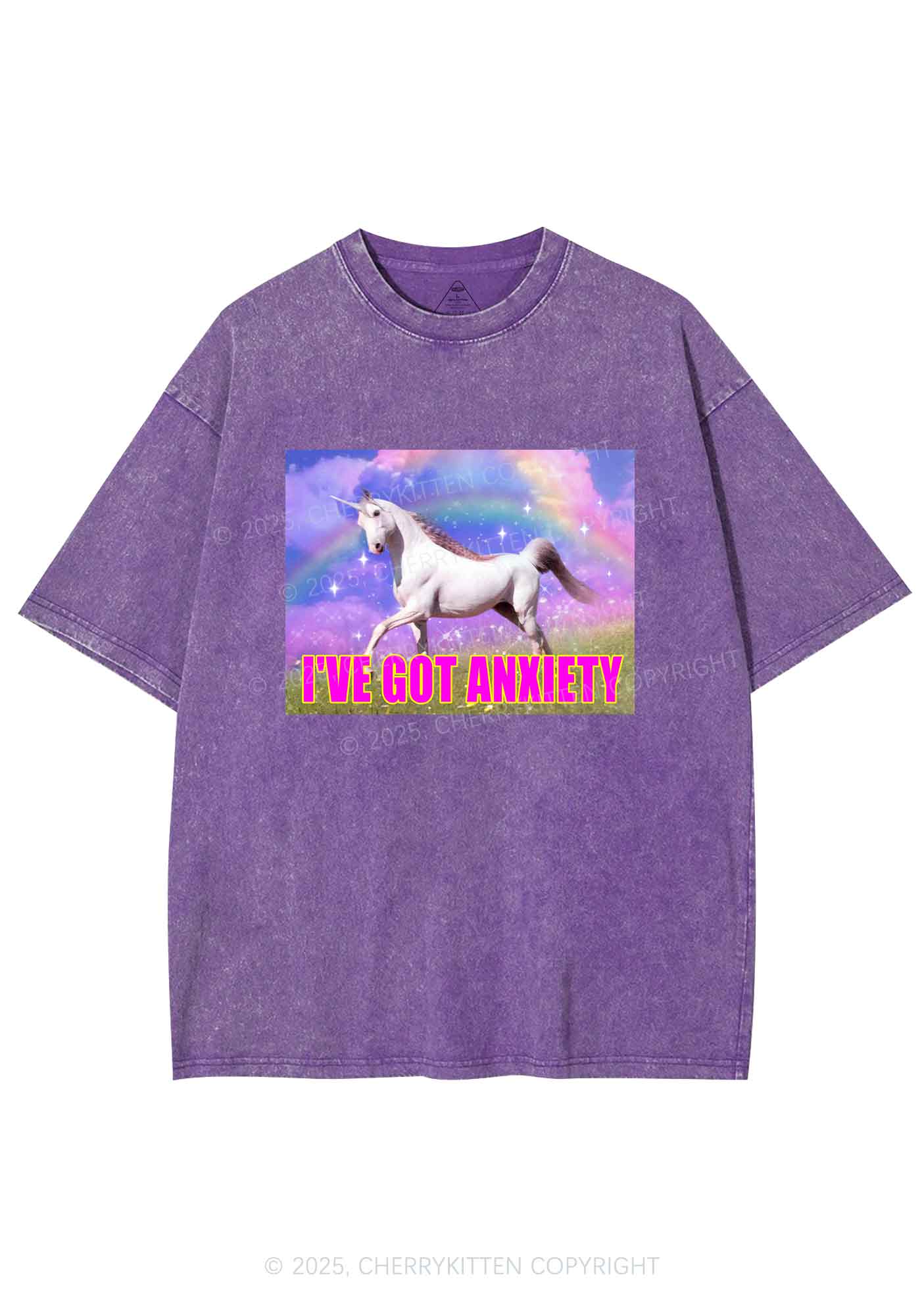 I've Got Anxiety Y2K Shirts Washed Tee Cherrykitten