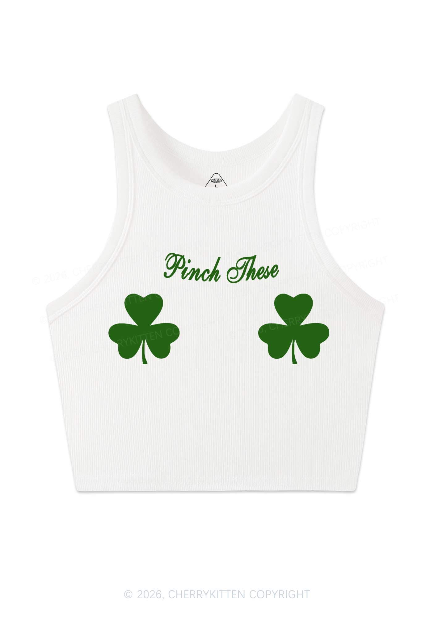Pinch These St Patricks Y2K Crop Tank Top Cherrykitten