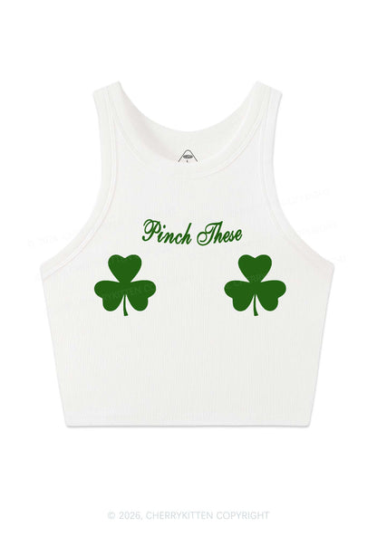 Pinch These St Patricks Y2K Crop Tank Top Cherrykitten