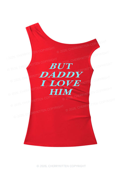 But Daddy I Love Him Y2K Off Shoulder Tank Top Cherrykitten