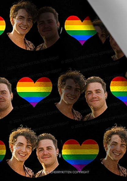 Custom Gay Couple Photo Valentine's Day Y2K Print Headband Cherrykitten