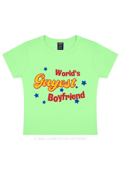Worlds Gayest Boyfriend Pride Y2K Baby Tee Cherrykitten