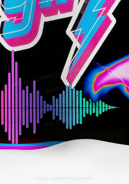 DJs Girl Neon Boombox Y2K Crop Sport Jersey Shirts Cherrykitten