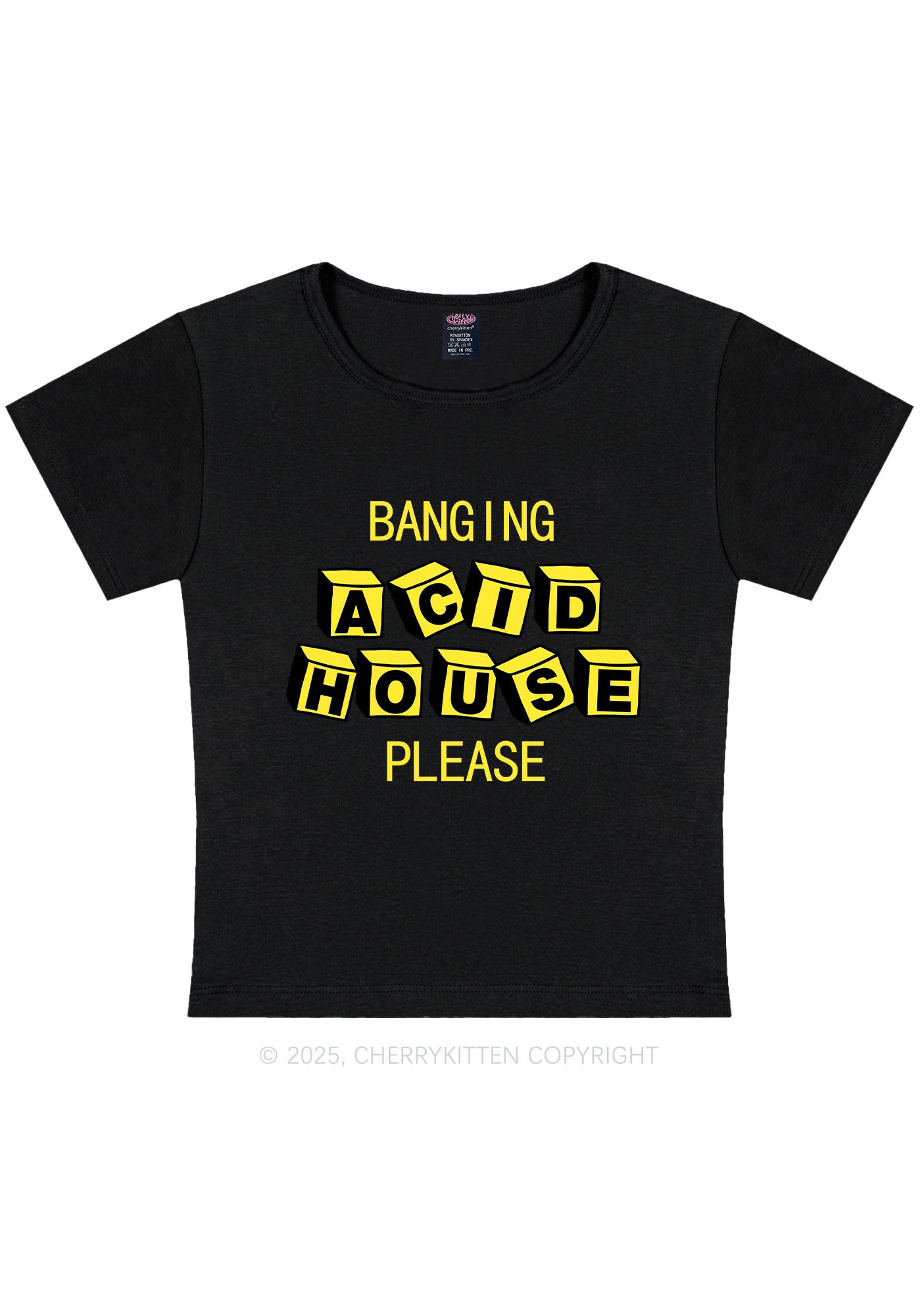 Banging Acid House Y2K Baby Tee Cherrykitten