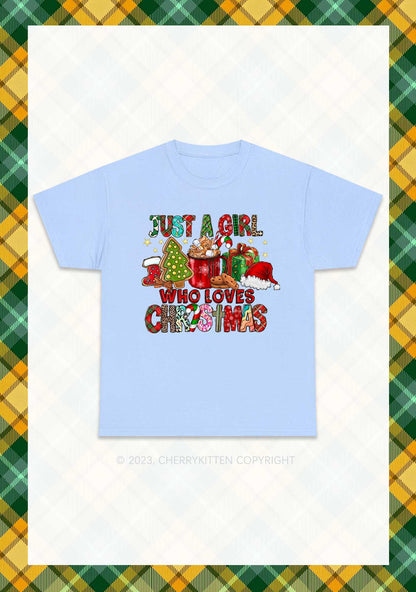 Just A Girl Who Loves Christmas Chunky Shirt Cherrykitten