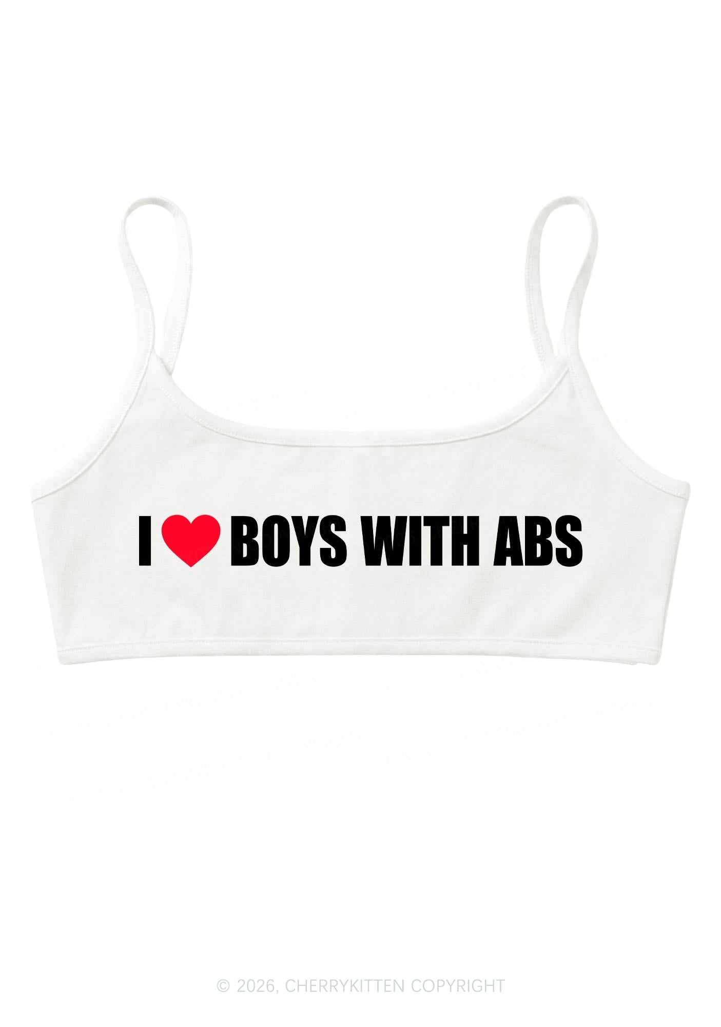 I Love Boys With ABS Y2K Super Crop Cami Cherrykitten