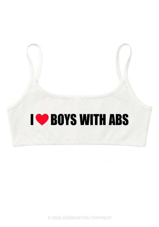I Love Boys With ABS Y2K Super Crop Cami Cherrykitten