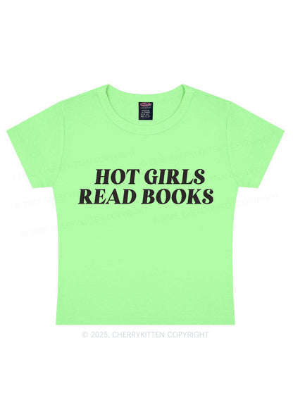 Hot Girls Read Books Y2K Baby Tee Cherrykitten