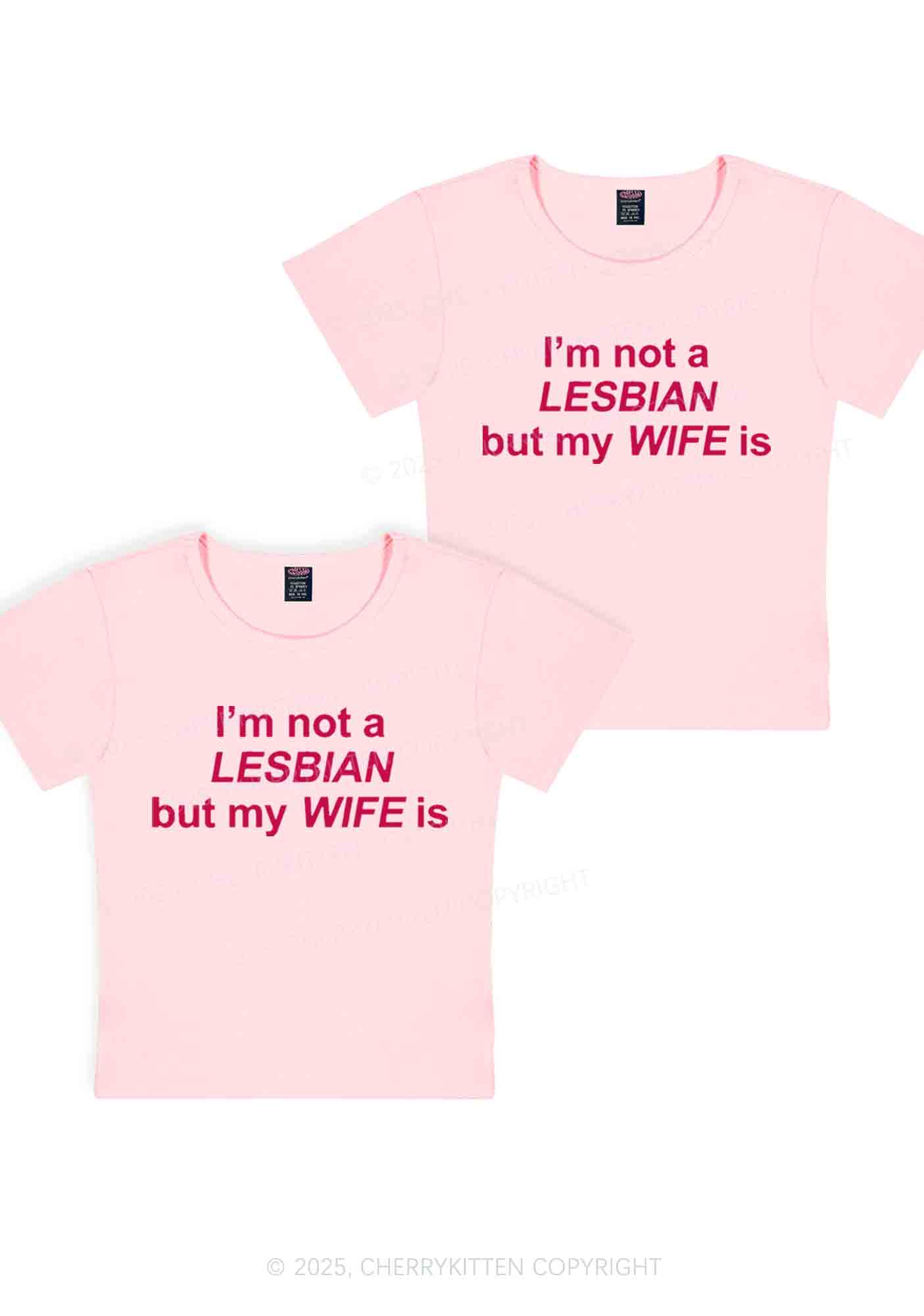 My Wife Is Lesbian Y2K Valentine's Day Baby Tee Cherrykitten
