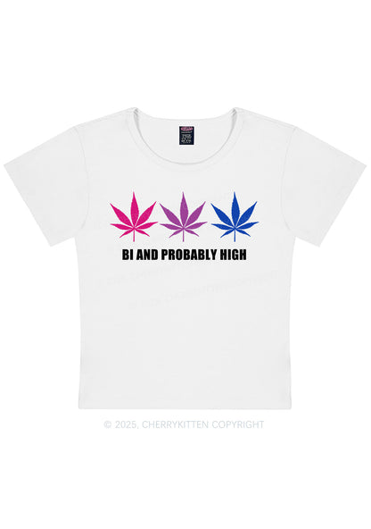 Bi Probably High Pride Y2K Baby Tee Cherrykitten