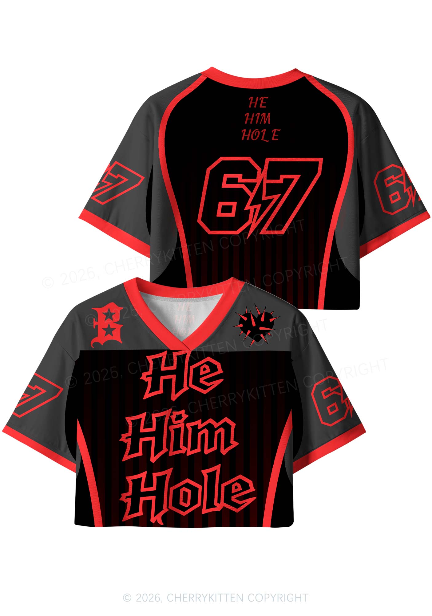 He Him Hole Pride Y2K Crop Sport Jersey Shirts Cherrykitten