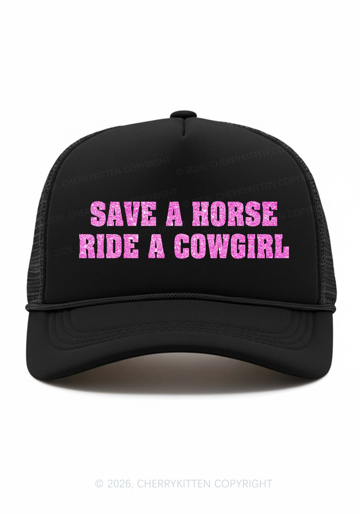 Glitter Ride A Cowgirl Pride Y2K Trucker Hat Cherrykitten