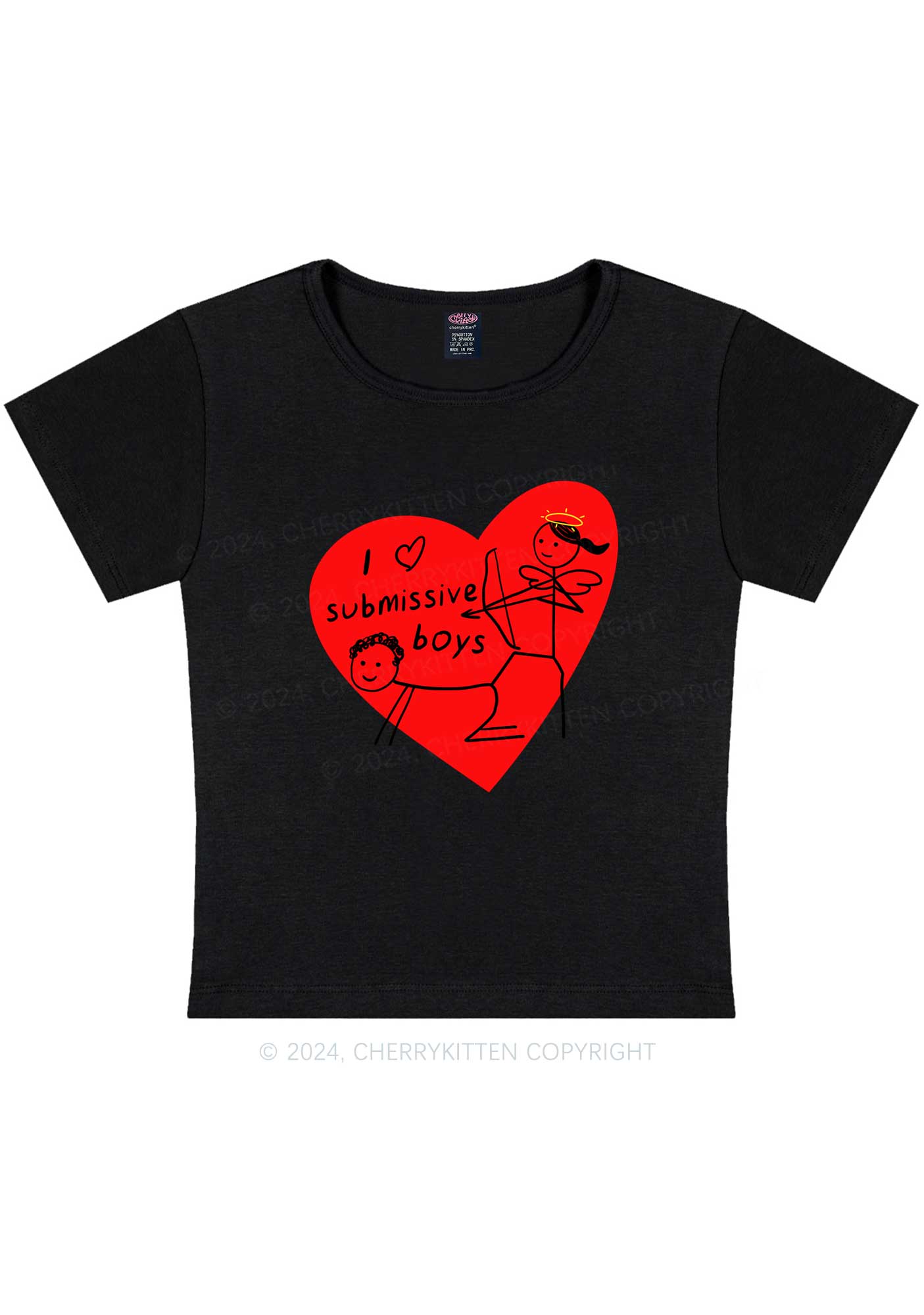 Girl Love S Boys Y2K Valentine's Day Baby Tee Cherrykitten
