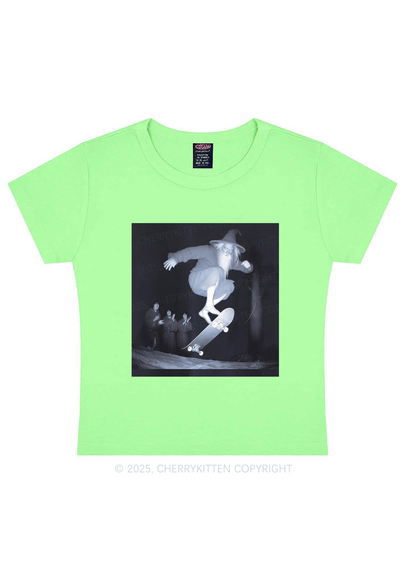 Skating Wizard Y2K Baby Tee Cherrykitten