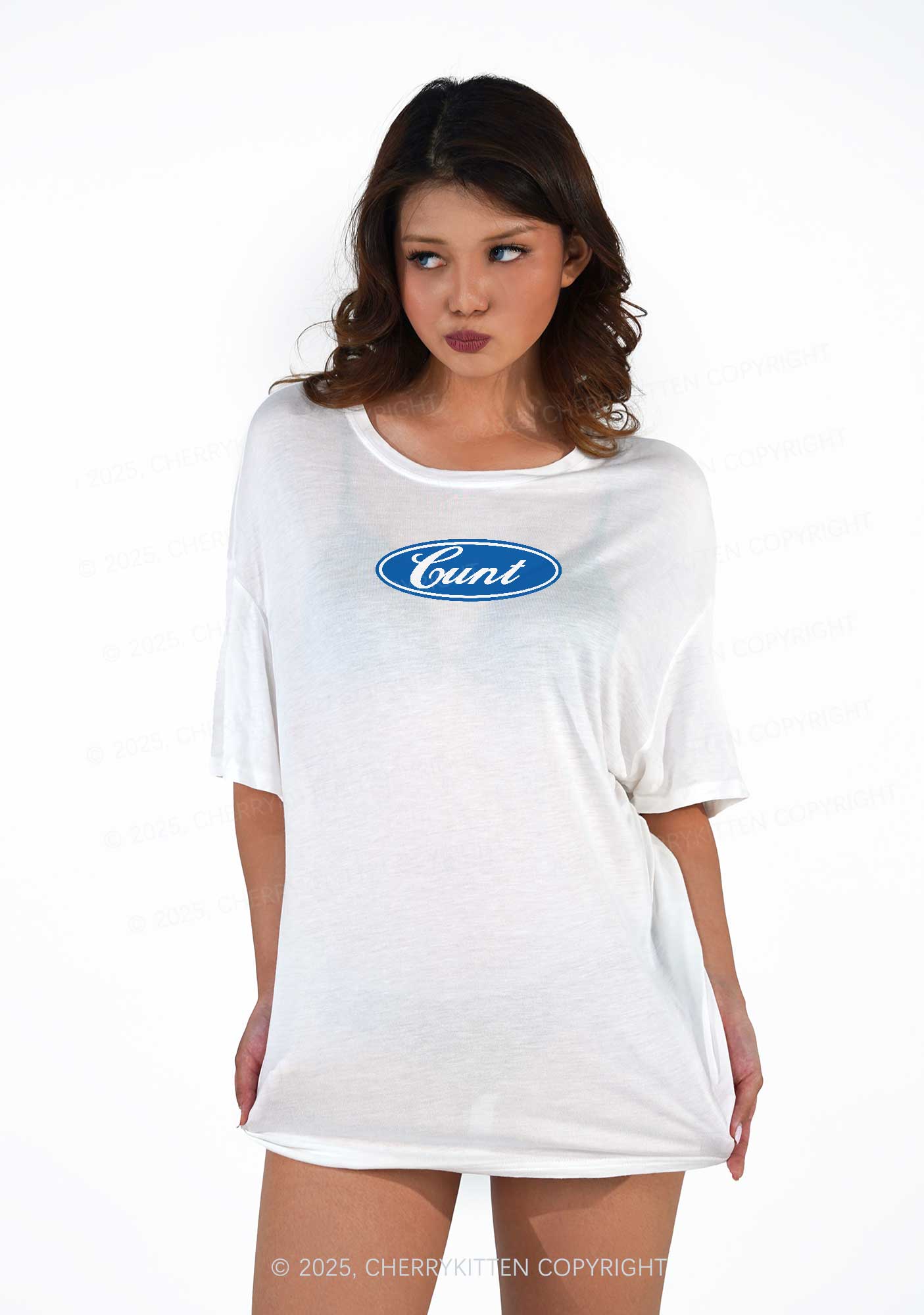 Oval Cxxt Y2K Sheer Boyfriend Tee Cherrykitten