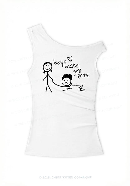 Boys Make Gr8 Pets Y2K Off Shoulder Tank Top Cherrykitten