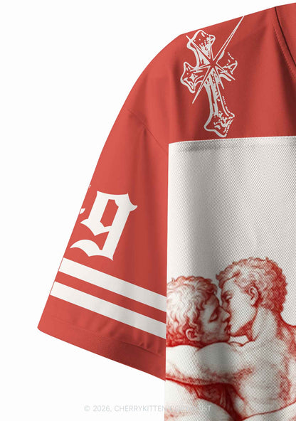 Ancient Greek Lovers Pride Y2K Crop Sport Jersey Shirts Cherrykitten