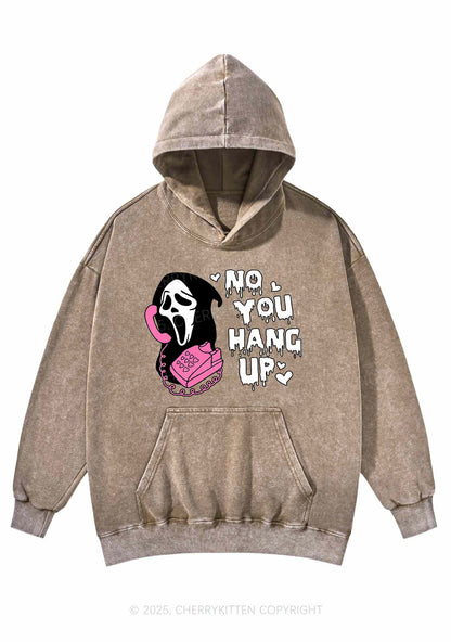 Halloween No You Hang Up Y2K Washed Hoodie Cherrykitten
