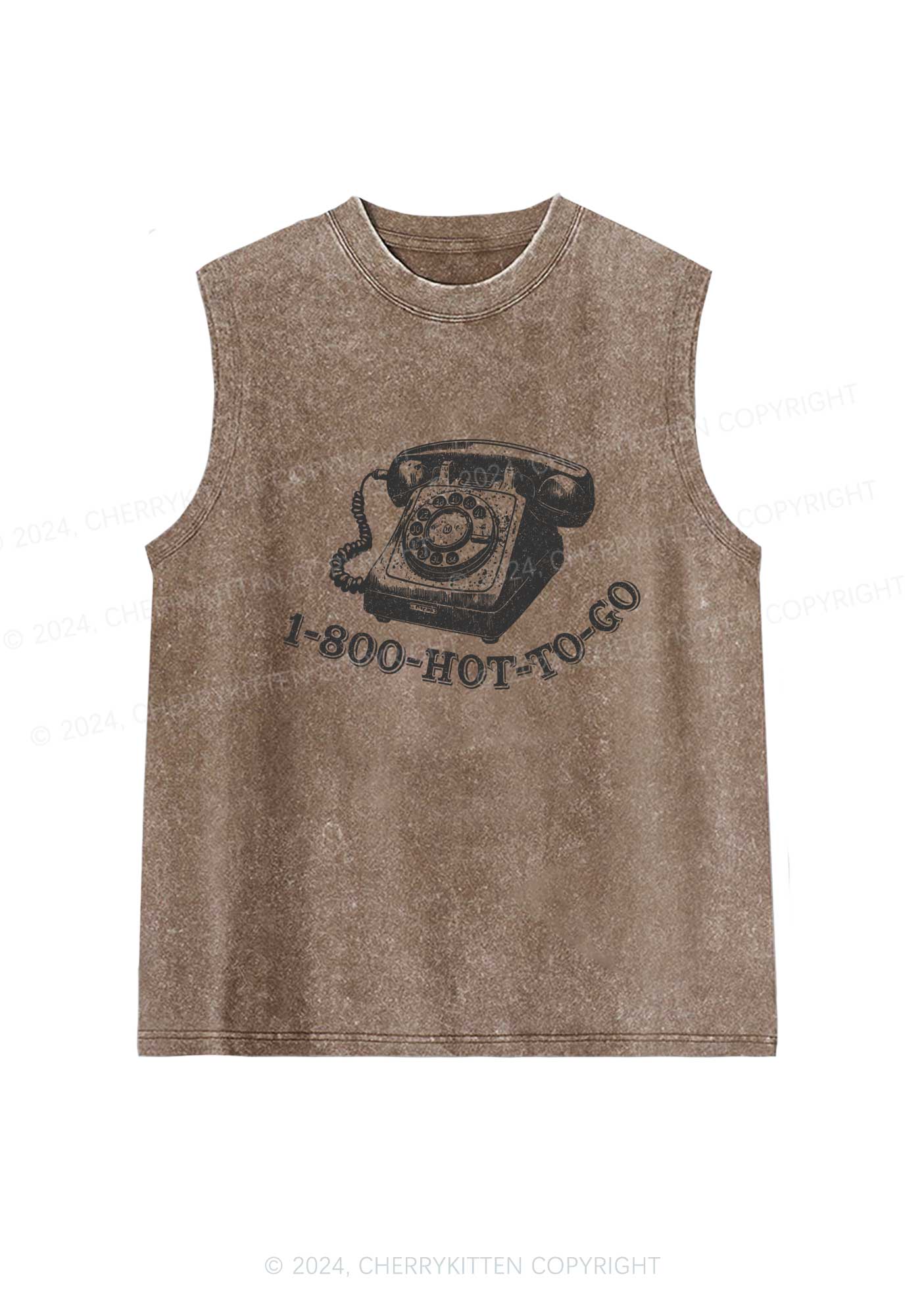 Hot To Go Y2K Washed Tank Cherrykitten