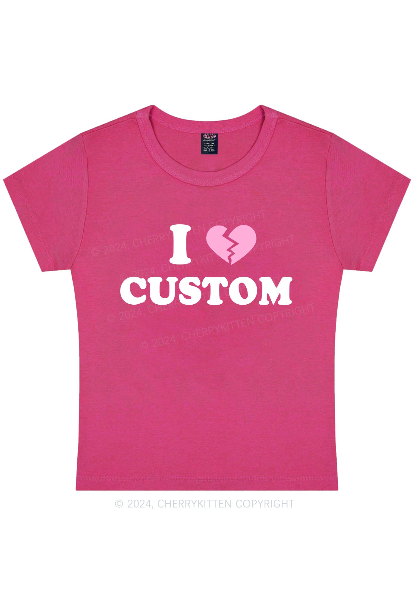 I Hate Personalized Custom Y2K Baby Tee Cherrykitten