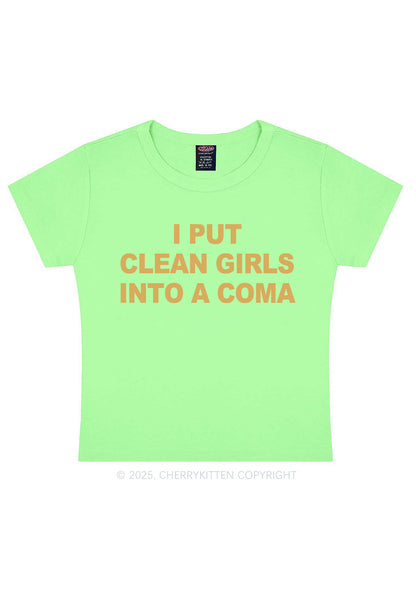 Put Clean Girls Into Coma Y2K Baby Tee Cherrykitten
