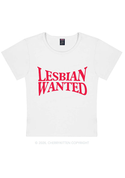 Lesbian Wanted Pride Y2K Baby Tee Cherrykitten