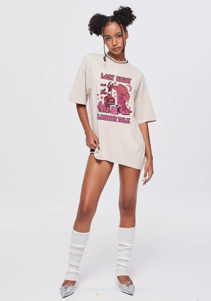 Liquor Talk Y2K Washed Tee Cherrykitten