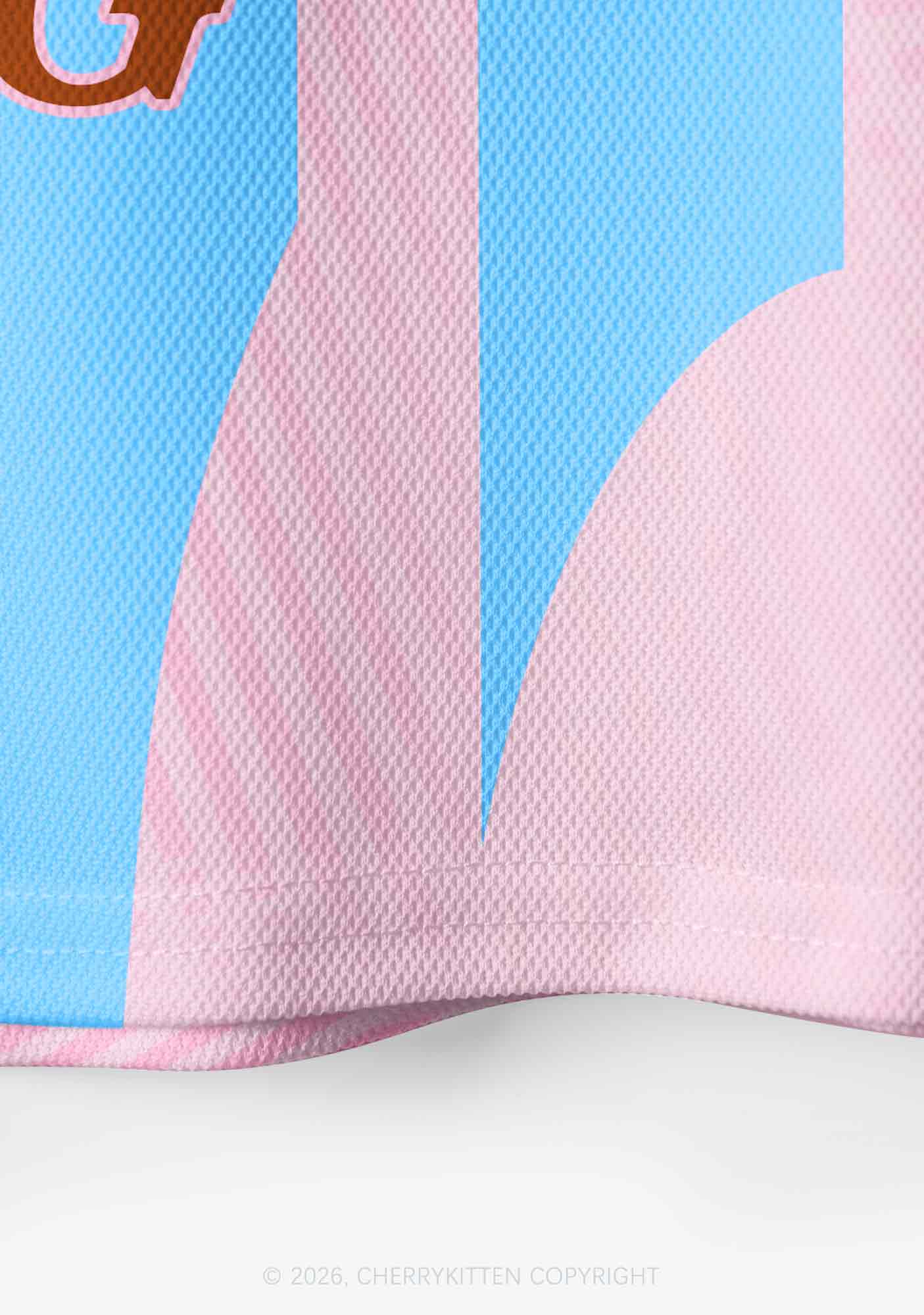 Light Pink Gods Favorite Fag Pride Y2K Crop Sport Jersey Shirts Cherrykitten