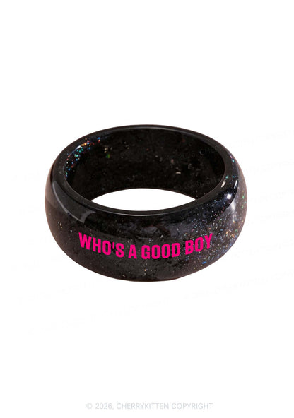 Whos A Good Boy Y2K Cuff Bangle Cherrykitten