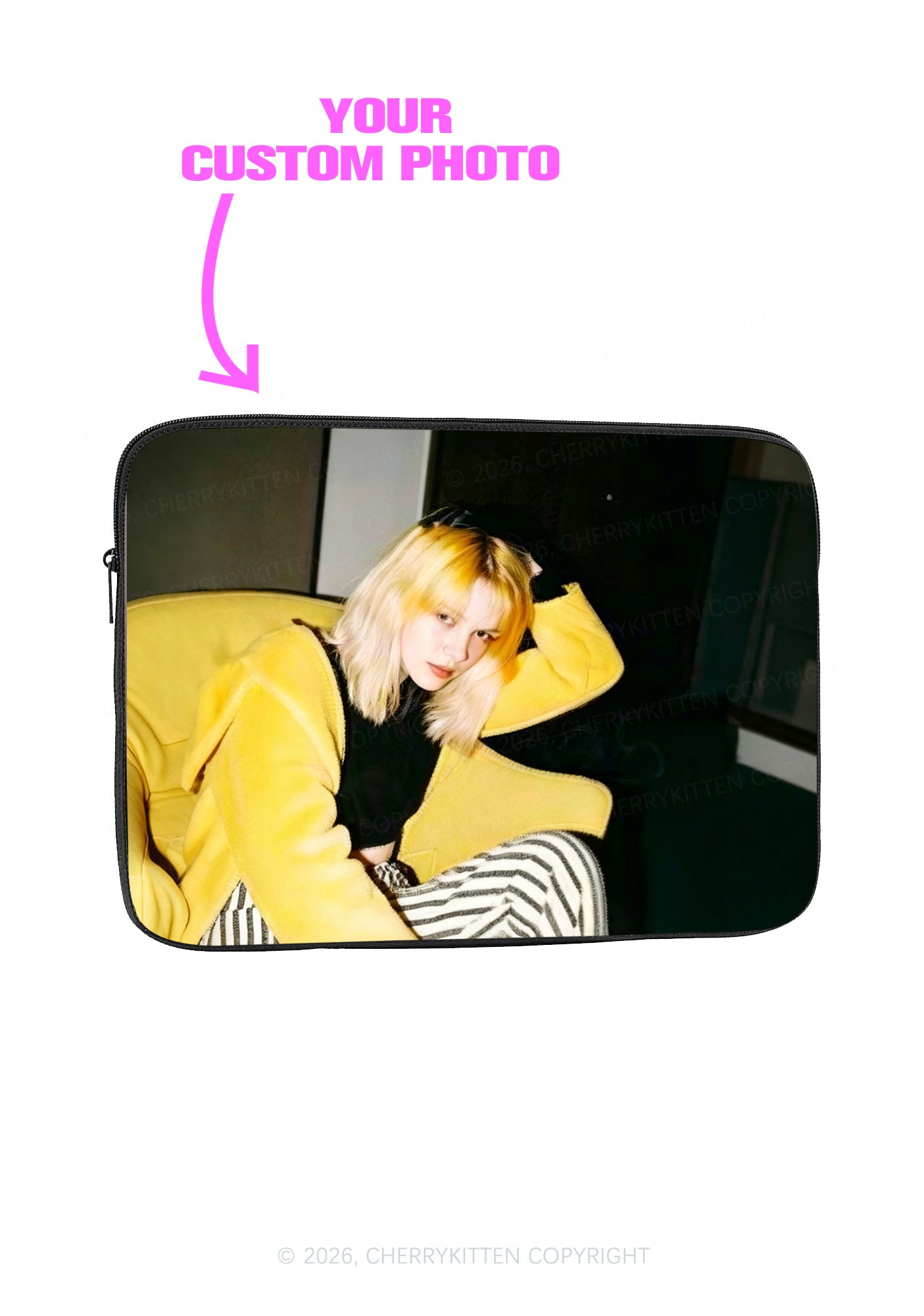 Custom Photo Y2K Laptop Sleeve Cherrykitten
