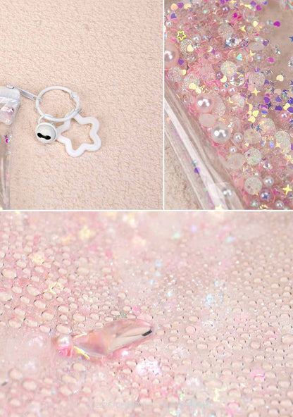 Ride A Mustache Y2K Quicksand Transparent Pencil Pouch Cherrykitten