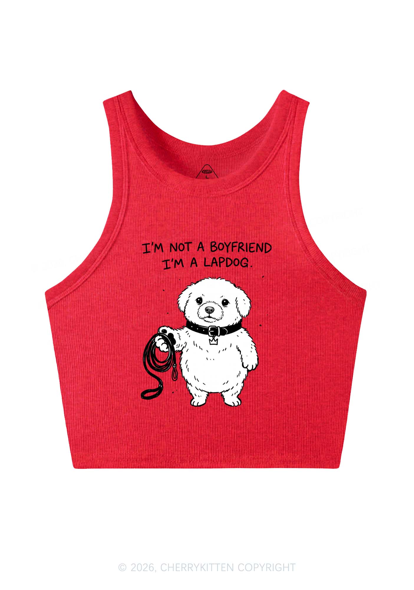 Im A Lapdog Y2K Crop Tank Top Cherrykitten