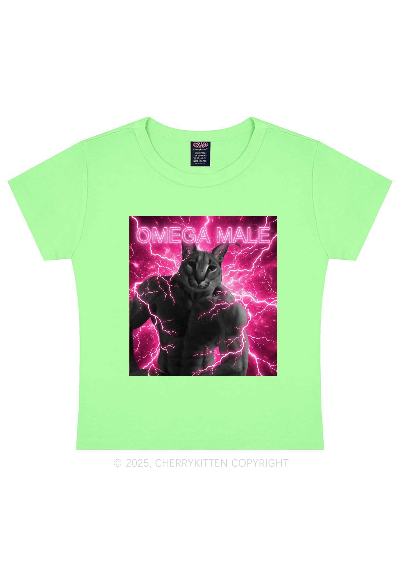 Omega Male Y2K Baby Tee Cherrykitten