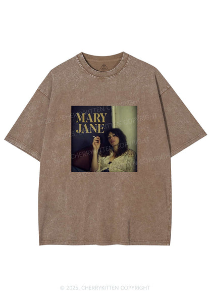 Smoking Woman Y2K Washed Tee Cherrykitten