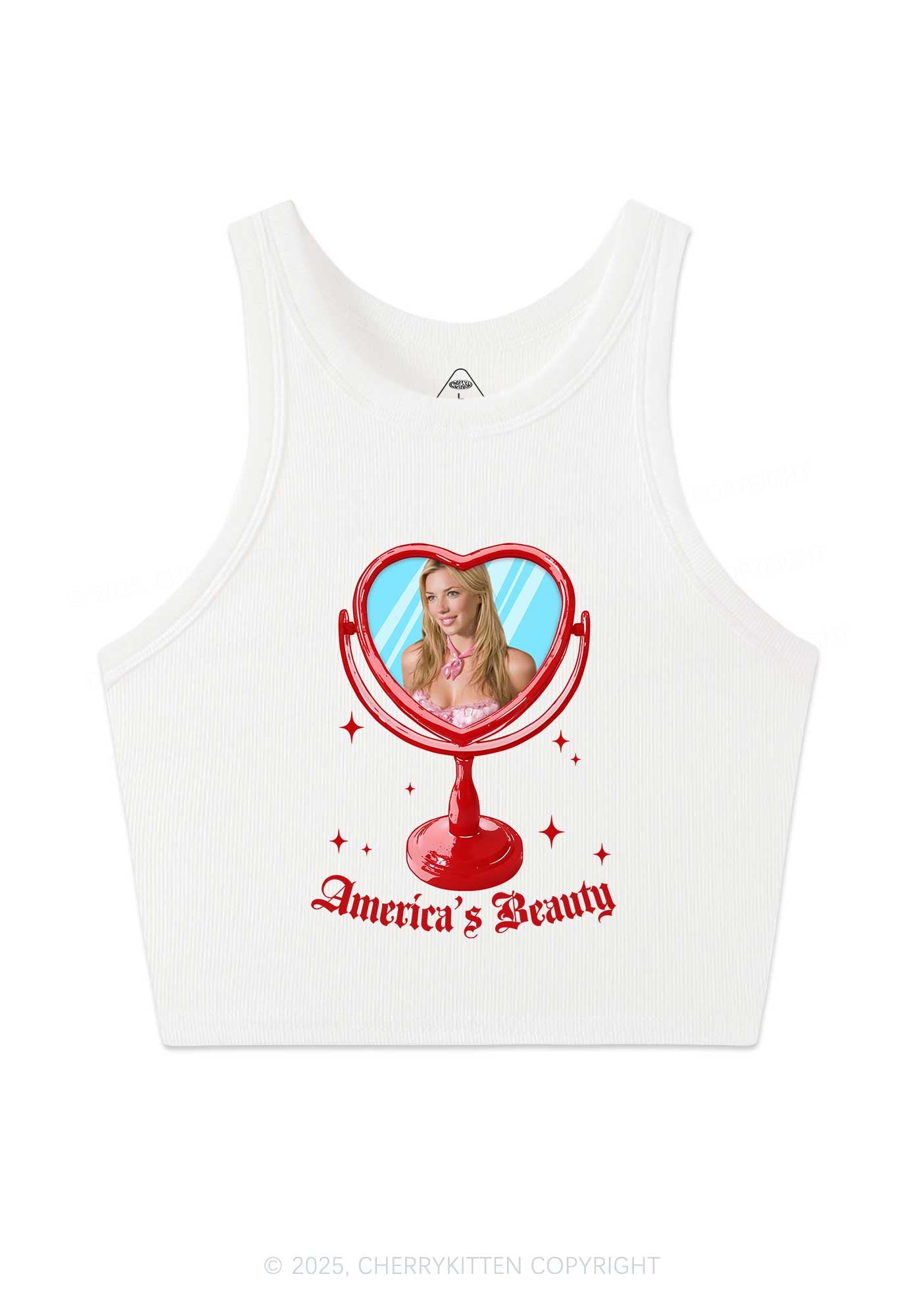 Custom Mirror Beauty Y2K Crop Tank Top Cherrykitten