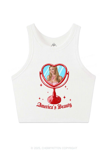 Custom Mirror Beauty Y2K Crop Tank Top Cherrykitten